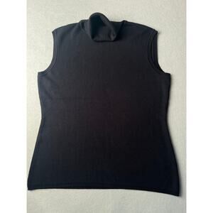 Louben Black sleeveless turtleneck sweater, Size Large